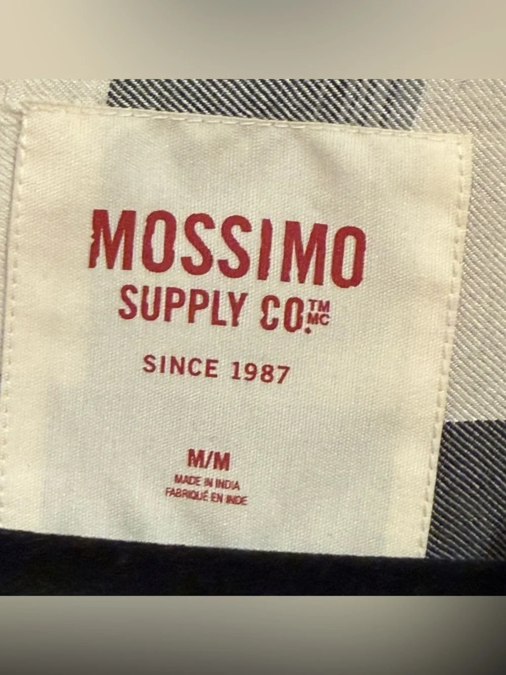 Mossimo Supply Co. Black & White Button Down Plaid Flannel Women's Medium - Picture 5 of 5